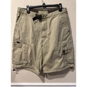 ⭐️ Men’s American Eagle Tan Cargo Shorts with Toggle Hem Size 34 Hiking Outdoor